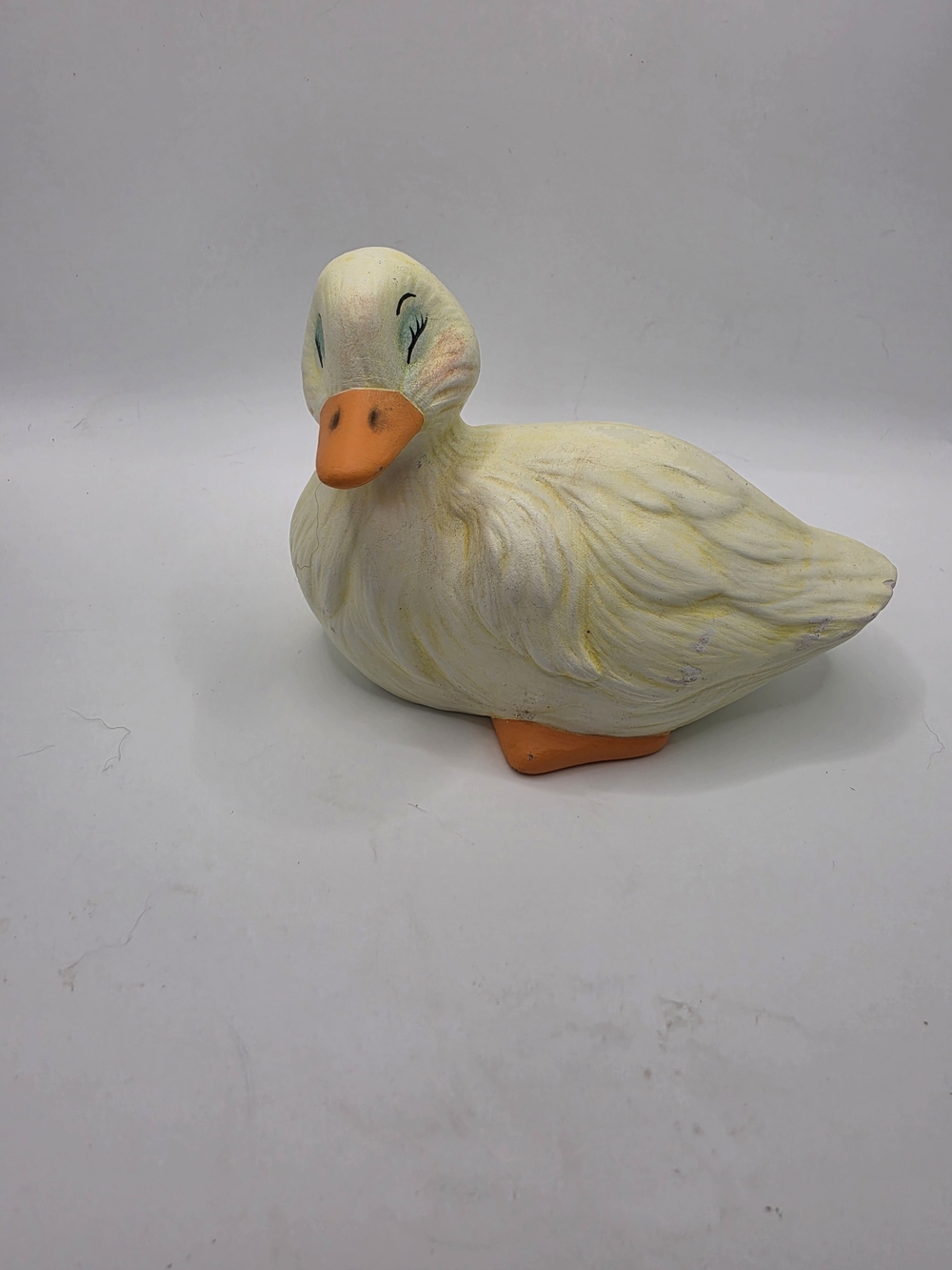 Home Interiors Yellow Sleeping Ceramic Duck Figurine Resting Position 1960s